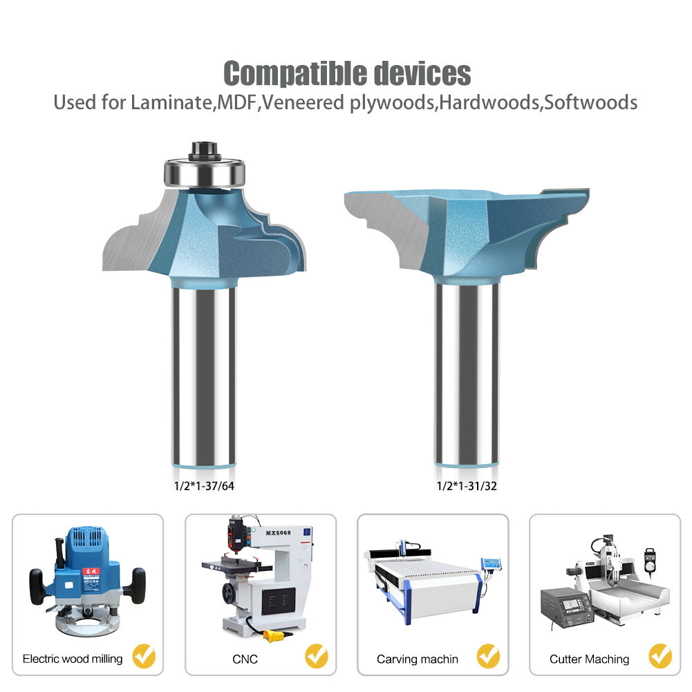 Professional grade Tibetan jumping table female knife set, double R line knife woodworking milling cutter cabinet door jumping table male and female tenon