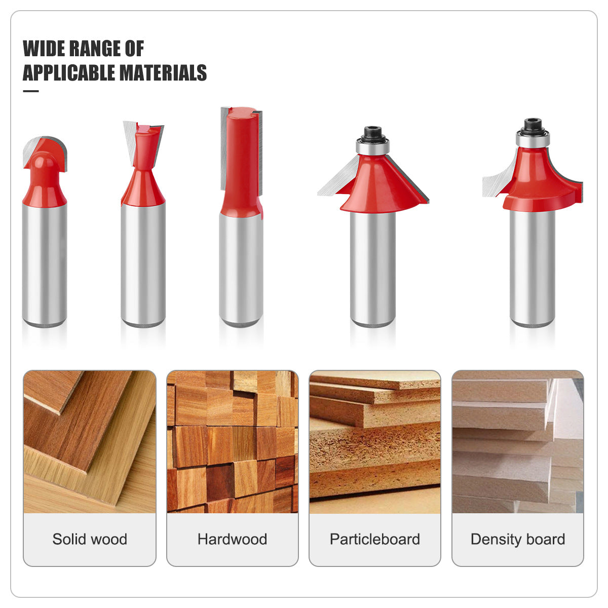 1/2 handle 12-piece woodworking milling cutter set Engraving machine/bakelite milling/trimming machine, cutter head set cutter