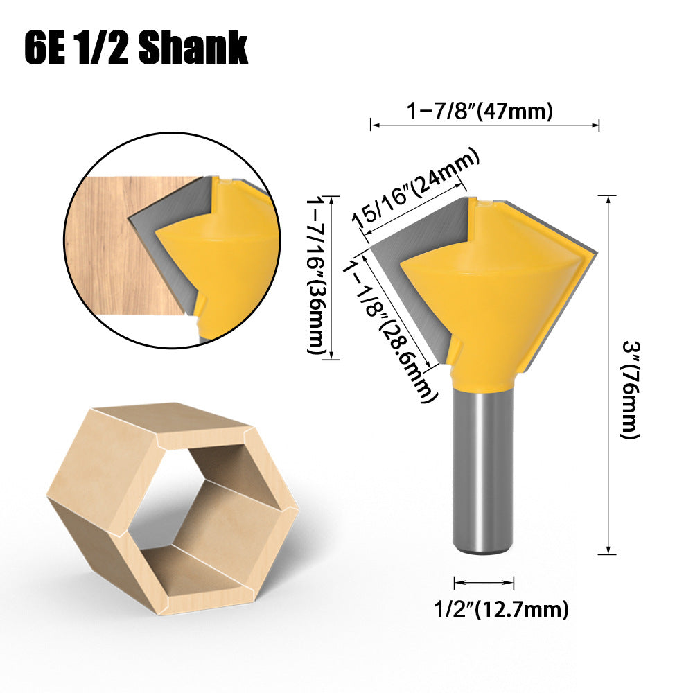 1/2 handle 3-piece set multilateral knife bird's beak interface knife 6 sides 8 sides 12 sides multi-purpose knife tenon knife woodworking router