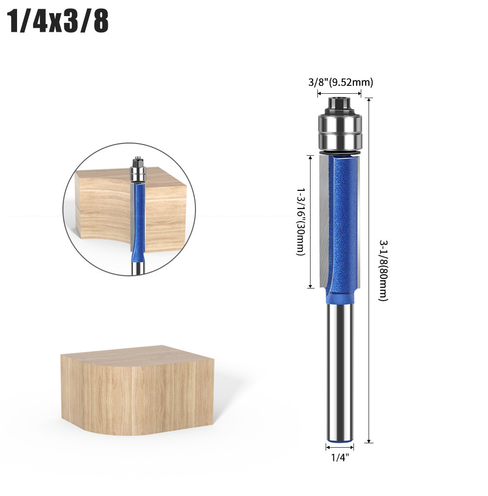 Head Double Bearing Trimming Knife Tungsten Steel Copy Woodworking Milling Knife Slotting Flat Knife Alloy Blade Head Set
