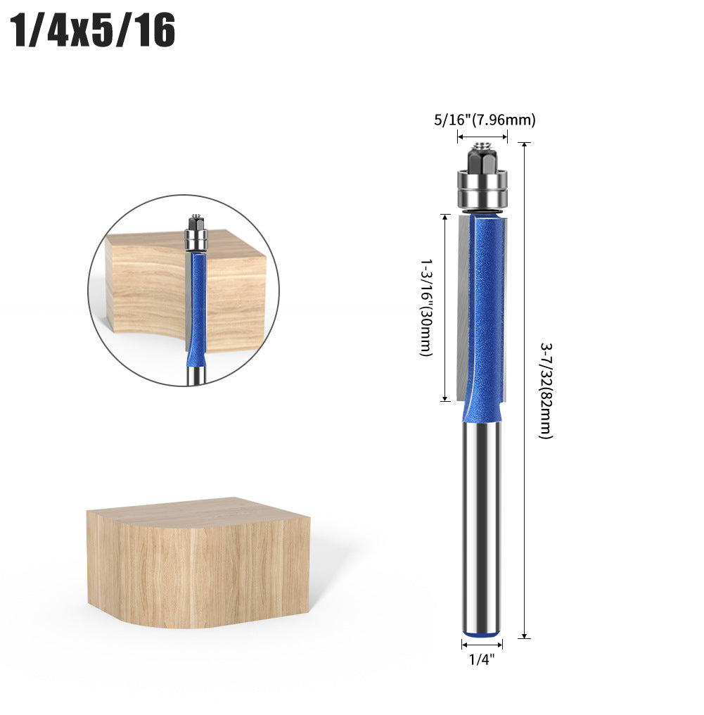 Head Double Bearing Trimming Knife Tungsten Steel Copy Woodworking Milling Knife Slotting Flat Knife Alloy Blade Head Set