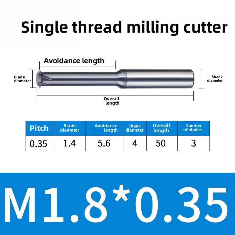 Carbide Thread Mill Single / Triple / Full Flute HRC65