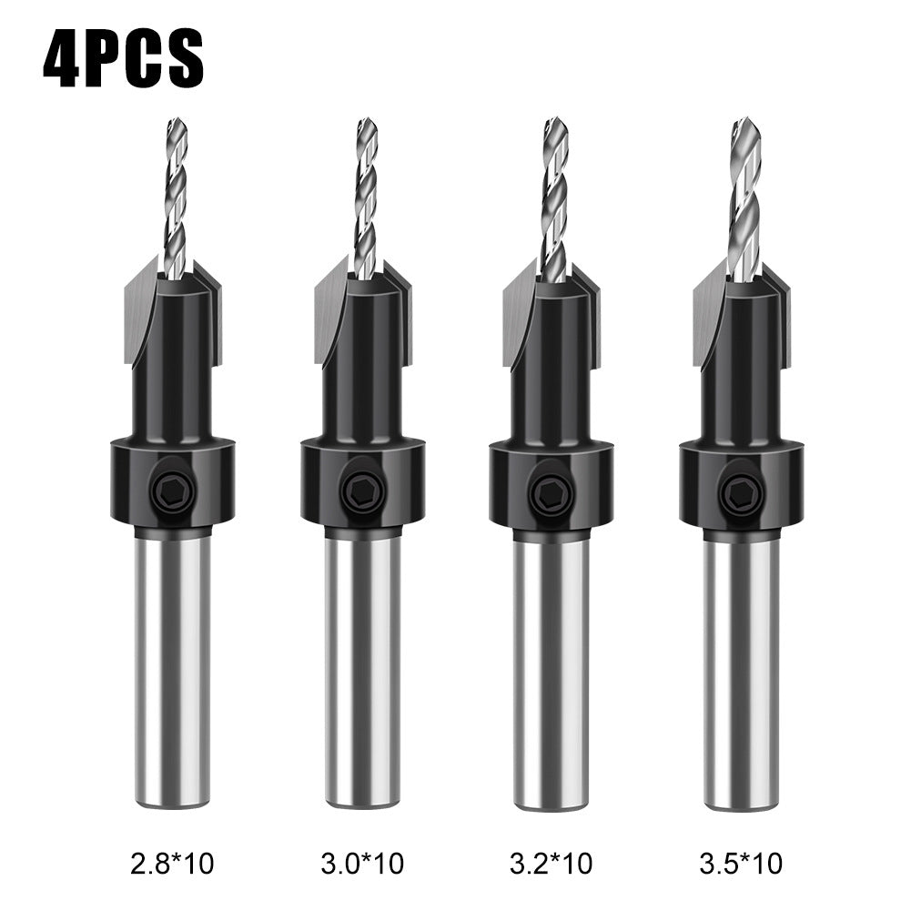 Woodworking countersink drill cone hole opener hole drill alloy head screw ladder drill wood self-tapping screw installation ladder