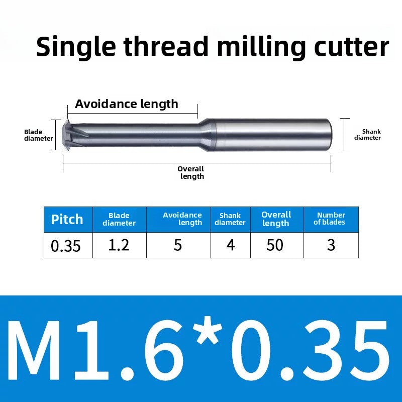 Carbide Thread Mill Single / Triple / Full Flute HRC65