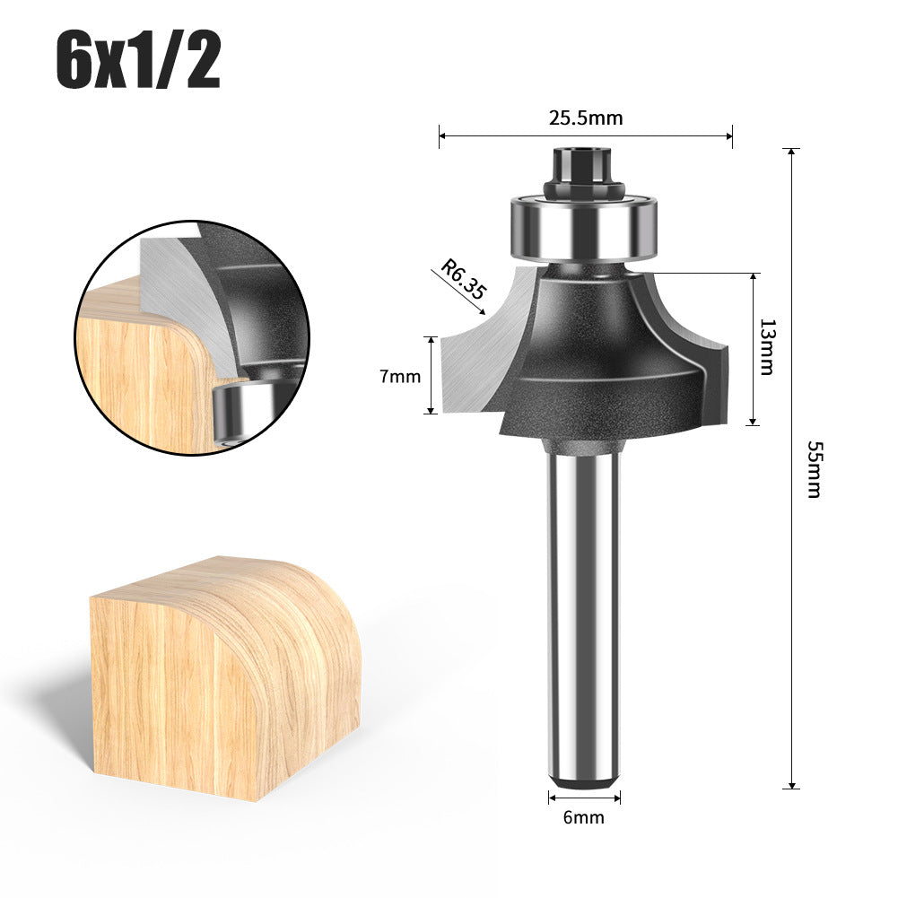 6 handle 12 handle fillet knife tungsten steel alloy woodworking milling cutter R chamfer trimming machine slotting engraving machine blade