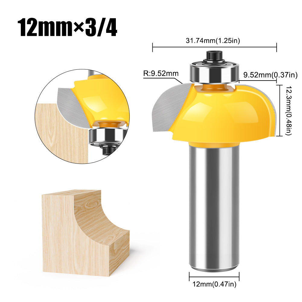 1/2 handle woodworking chamfer knife with bearing trimming knife CNC engraving knife pattern knife woodworking milling cutter