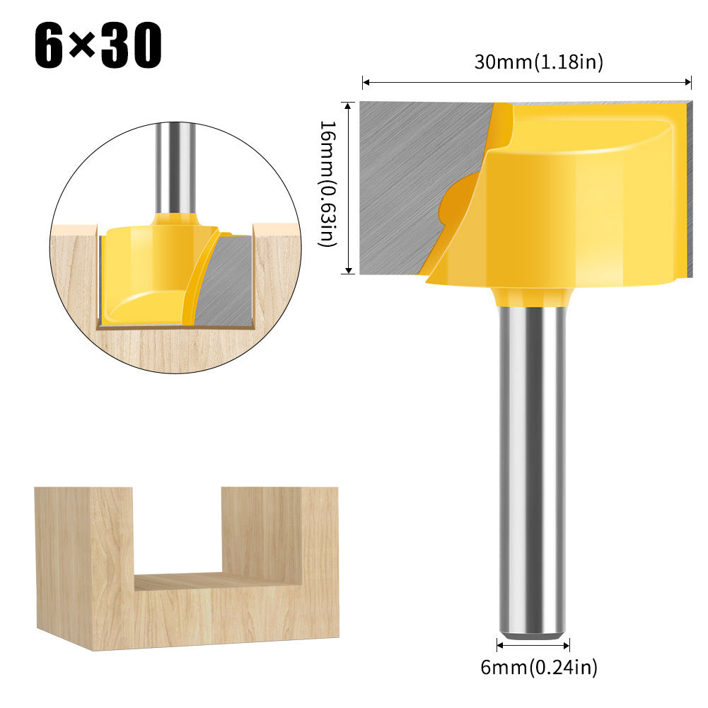 6Mm handle woodworking bottom cleaning knife slotting knife engraving machine trimming machine flat bottom cleaning knife 2-in-1 8-32mm