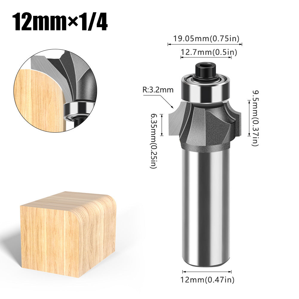 6 handle 12 handle fillet knife tungsten steel alloy woodworking milling cutter R chamfer trimming machine slotting engraving machine blade
