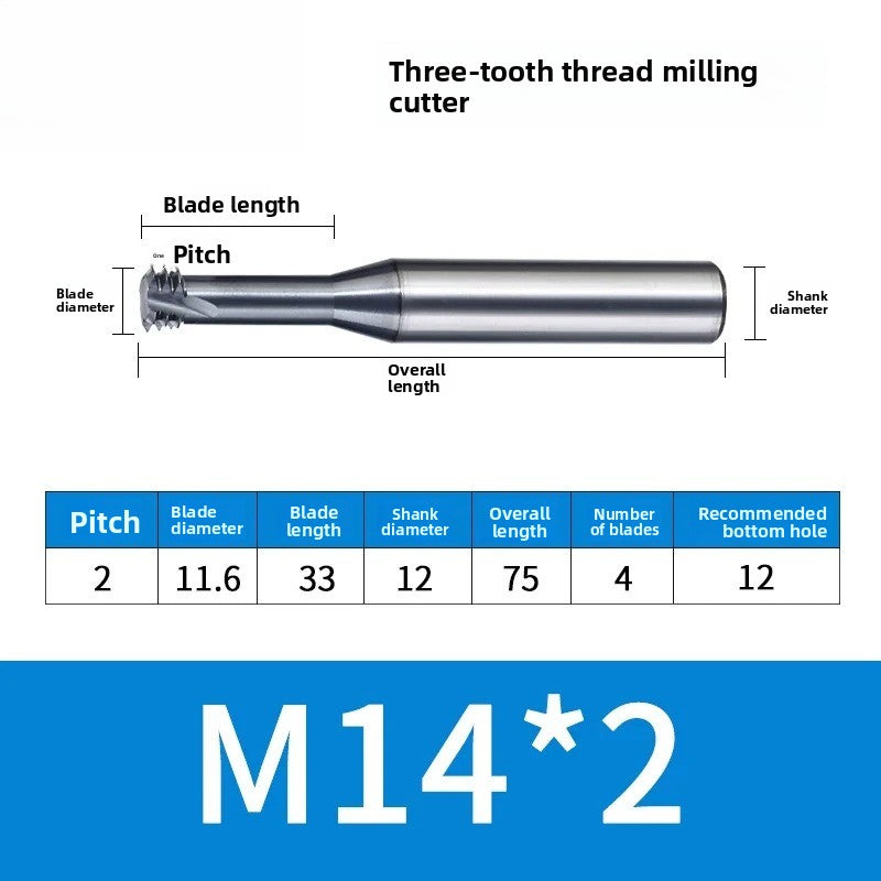 Carbide Thread Mill Single / Triple / Full Flute HRC65