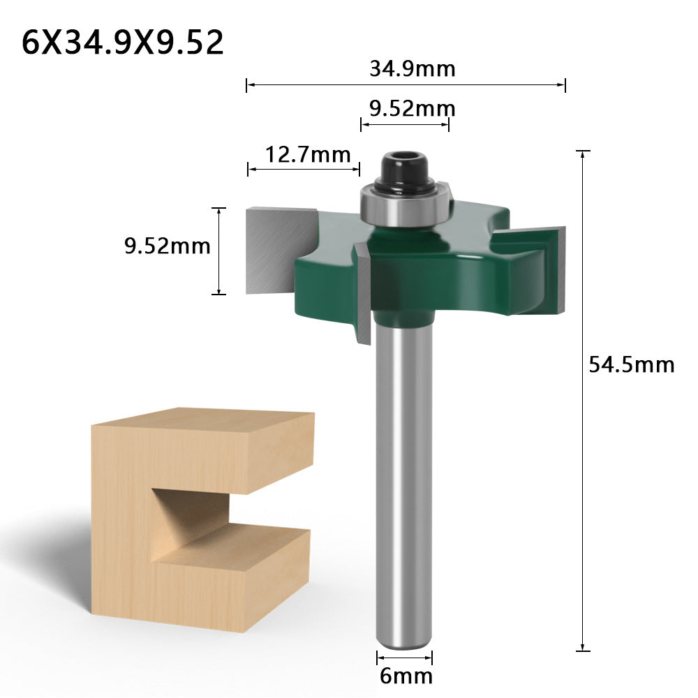 4-Blade Ball T-Knife 1/4 Handle Woodworking Milling Cutter Slotting Knife Slotting Knife Alloy Knife Head Trimming Machine Knife Head