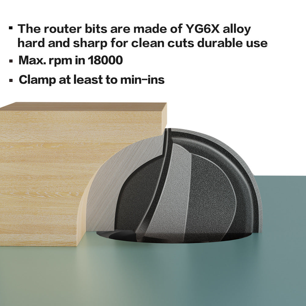 6 handle 12 handle slotting knife bottom digging knife woodworking round bottom knife, engraving machine, trimming machine knife head round bottom trimming milling cutter