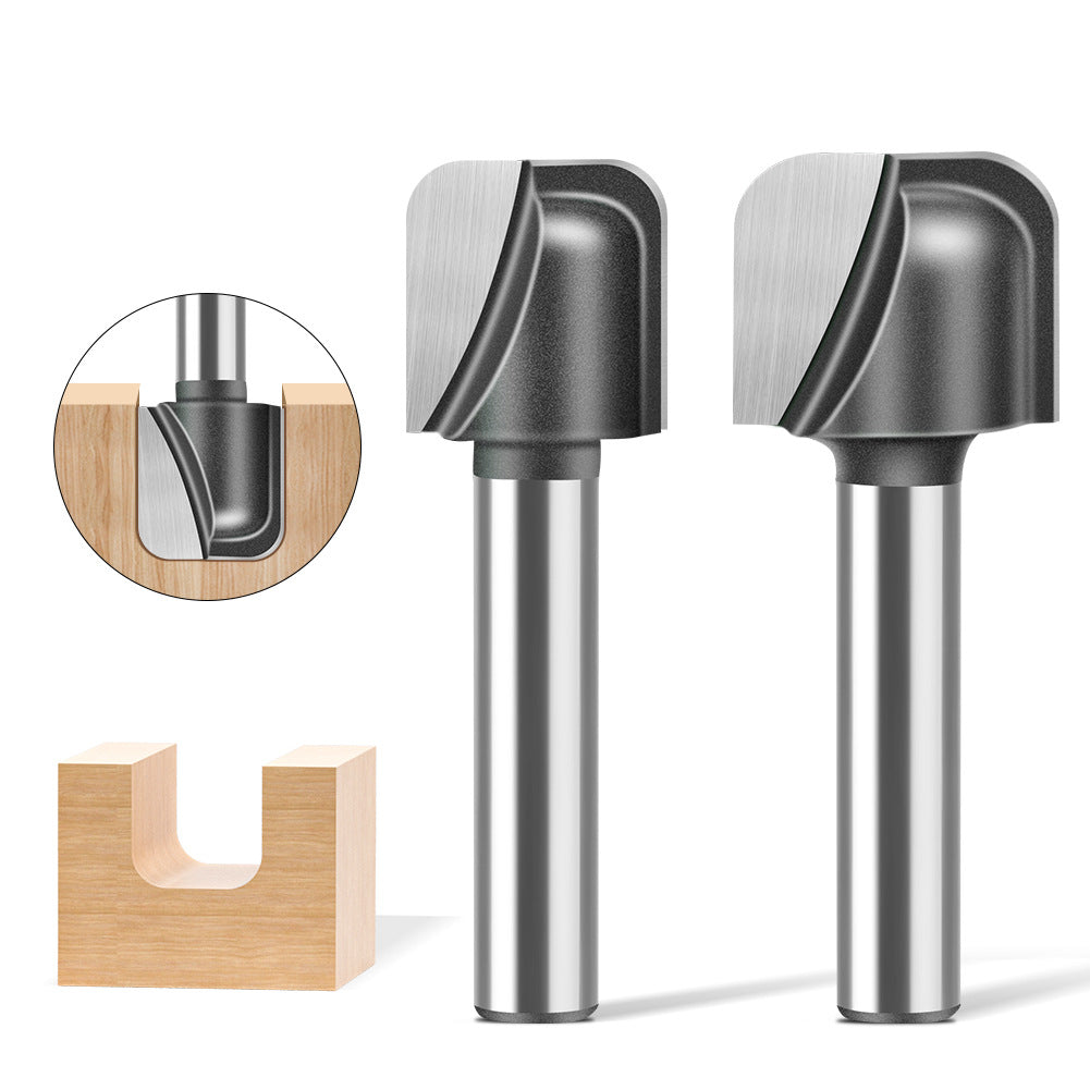 5-Piece set of 1/4 handle 6 handle double arc round bottom knife, slotting knife, bakelite milling cutter, engraving machine, trimming machine round bottom line type