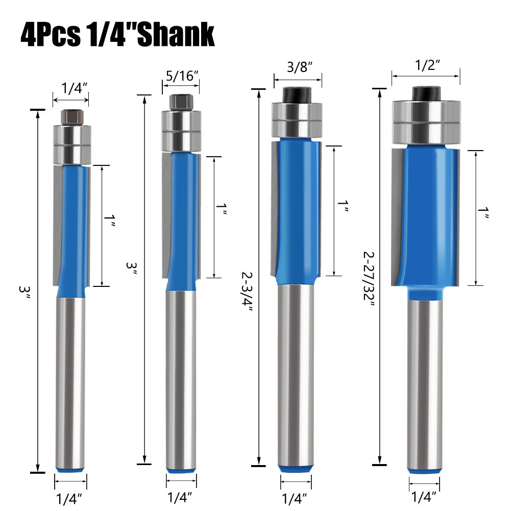 4-Piece head double bearing trimming machine woodworking side milling cutter trimming knife decoration furniture cutter head engraving