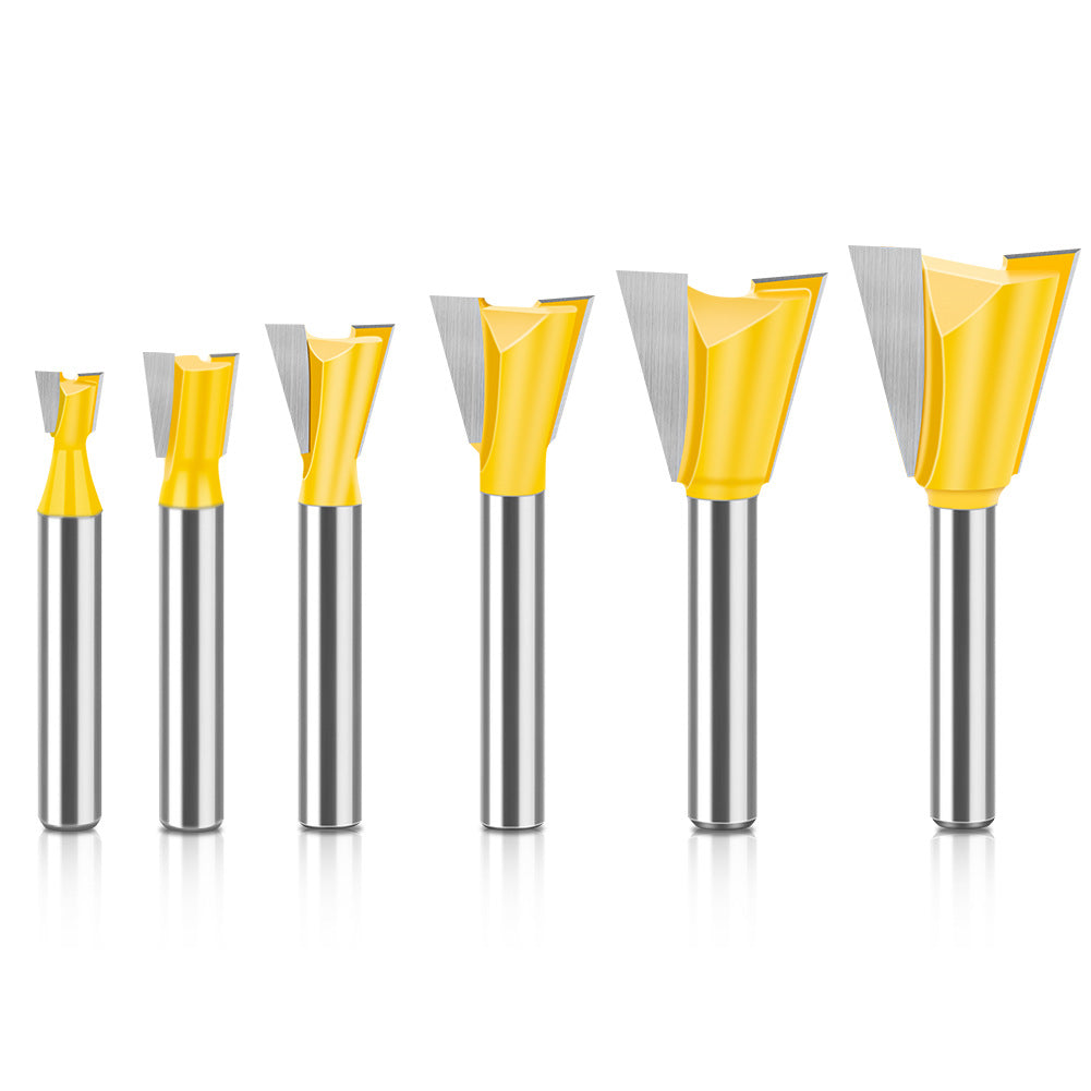 6-Piece set 1/4 handle 6 handle dovetail knife, Zikou Xun knife, woodworking milling cutter, carving knife, small dovetail knife