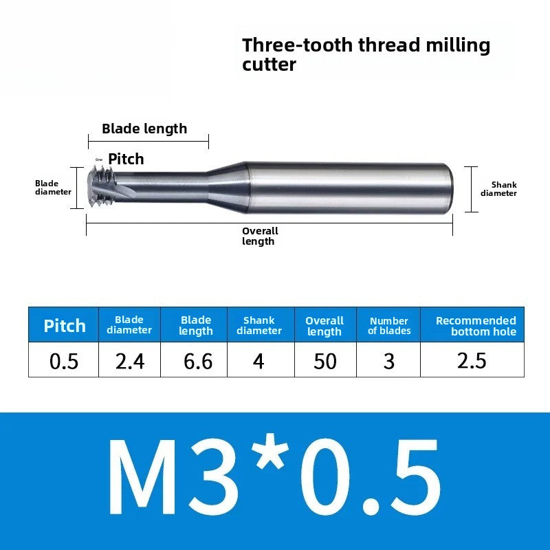 Carbide Thread Mill Single / Triple / Full Flute HRC65