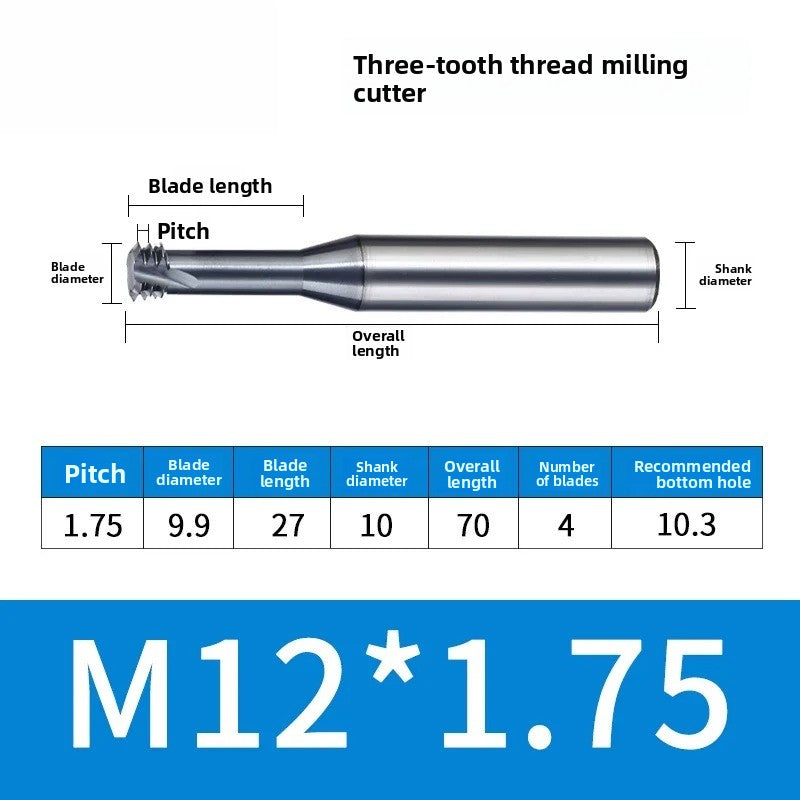 Carbide Thread Mill Single / Triple / Full Flute HRC65