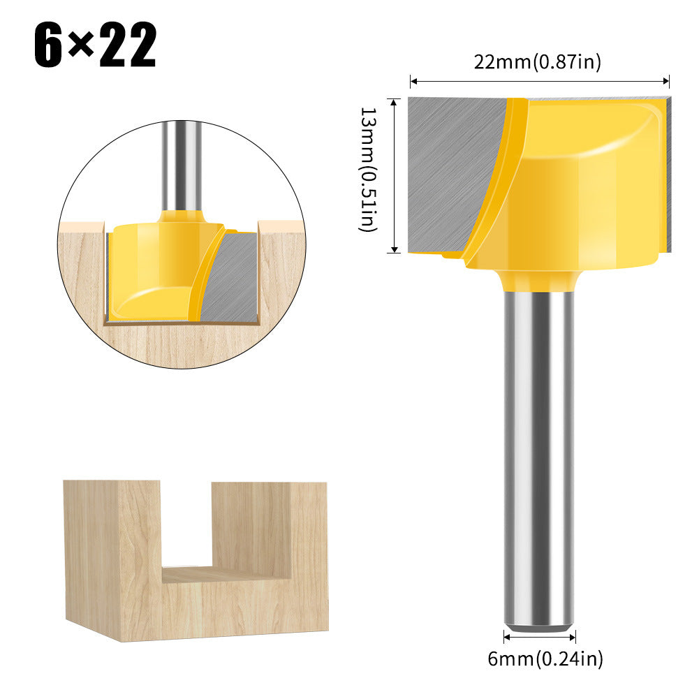 6Mm handle woodworking bottom cleaning knife slotting knife engraving machine trimming machine flat bottom cleaning knife 2-in-1 8-32mm
