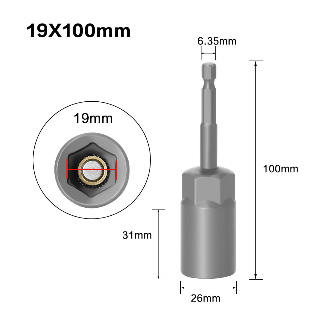 Hexagonal Shank Deepening Sleeve Pneumatic Deepening Sleeve Inner Hexagonal Wind Head Nut Quick Sleeve Tool
