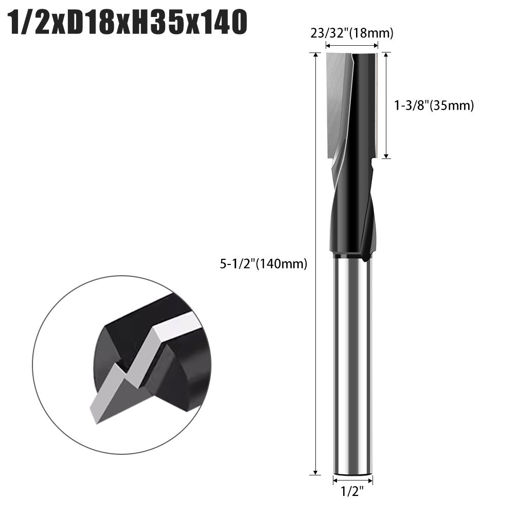Door keyhole lengthened slotting milling cutter Bottom cutter Spiral mortise cutter Door panel Daluo electromechanical woodworking milling cutter