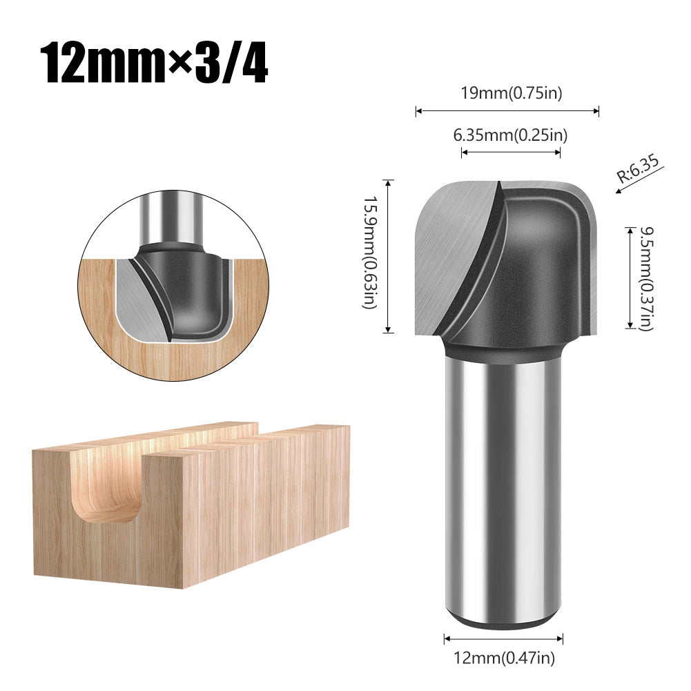 12 handle 6 handle double arc round bottom knife, slotting knife bakelite milling cutter, engraving machine trimming machine round bottom linear knife