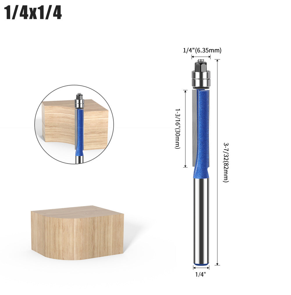 Head Double Bearing Trimming Knife Tungsten Steel Copy Woodworking Milling Knife Slotting Flat Knife Alloy Blade Head Set