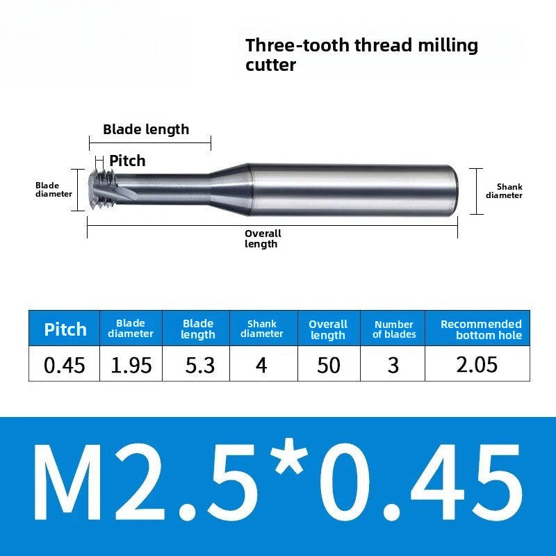Carbide Thread Mill Single / Triple / Full Flute HRC65