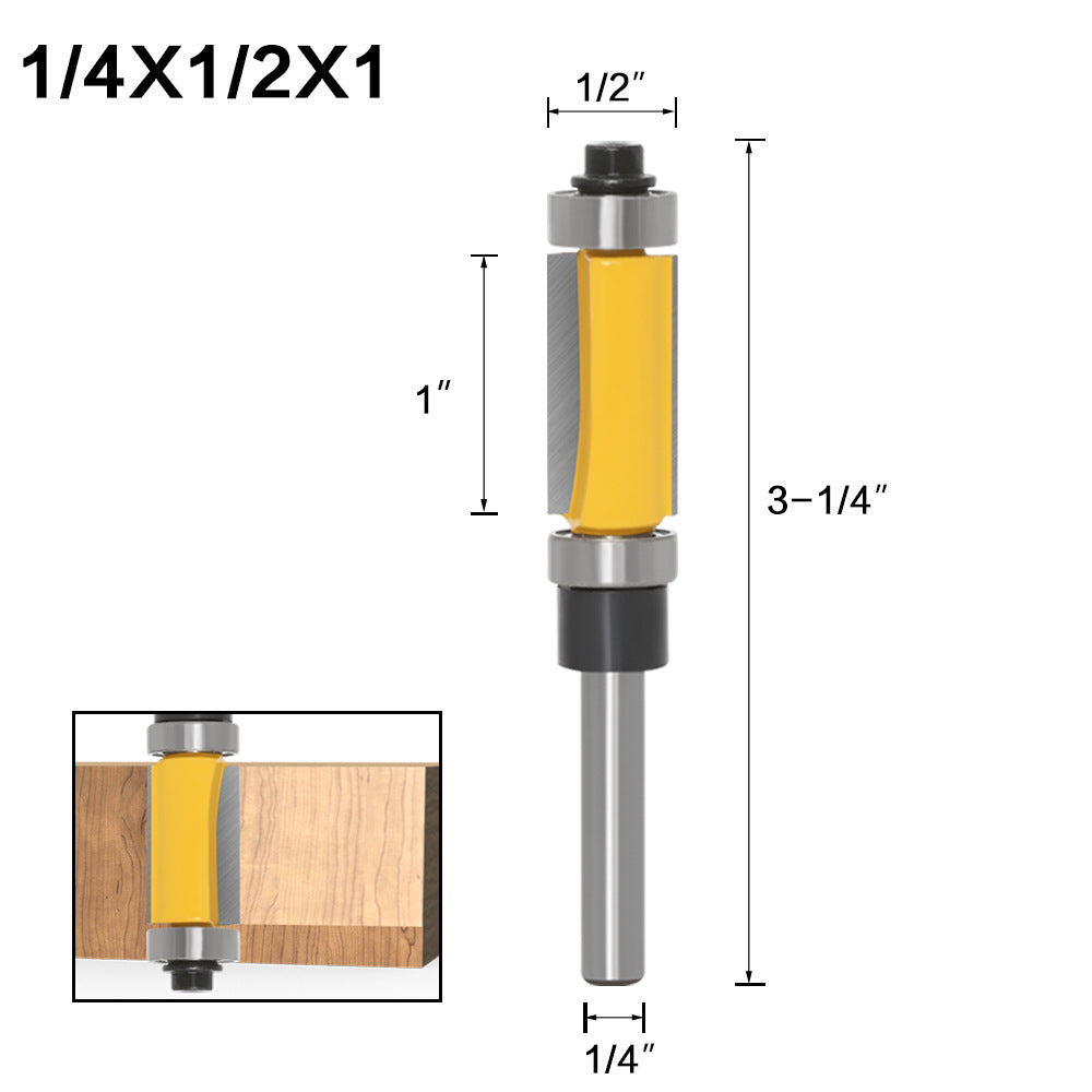 High-grade copy trimming cutter woodworking router woodworking milling cutter copy slotting cutter double bearing trimming cutter