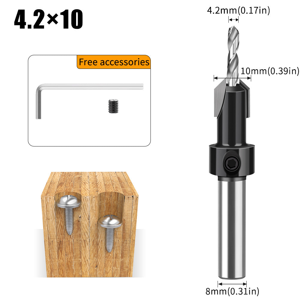 Woodworking countersink drill cone hole opener hole drill alloy head screw ladder drill wood self-tapping screw installation ladder