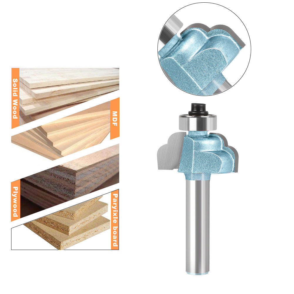 Double R line cutter woodworking milling cutter wave arc strip cutter 2-piece line cutter tungsten steel milling cutter door bucket line decorative line