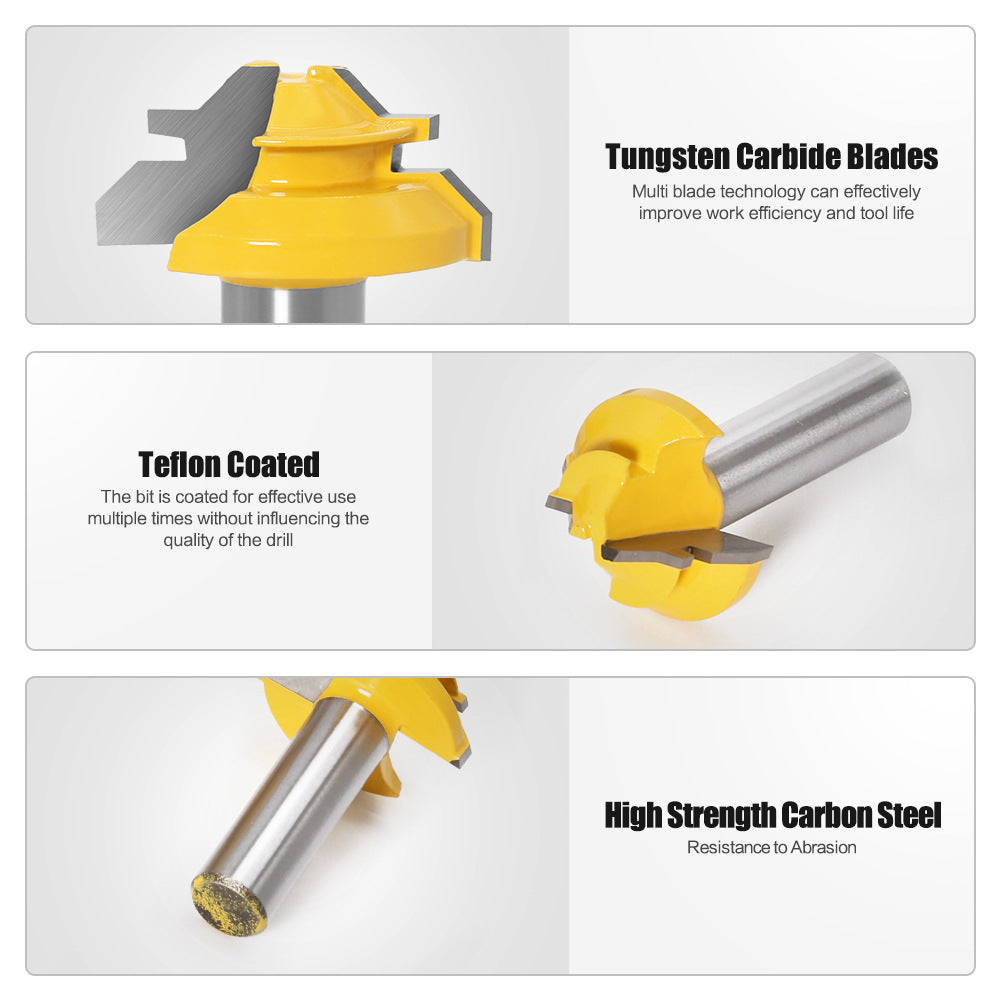 45 degree tenon cutter 1/2 * 1-3/8 woodworking milling cutter slotting cutter trimming machine cutter head engraving machine gong cutter