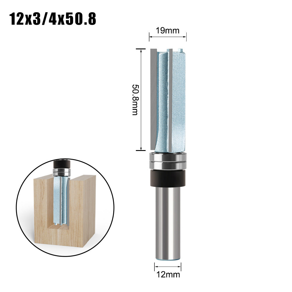 Woodworking professional grade three-blade bearing straight knife slotting knife trimming knife double bearing handle with bearing straight knife engraving machine knife