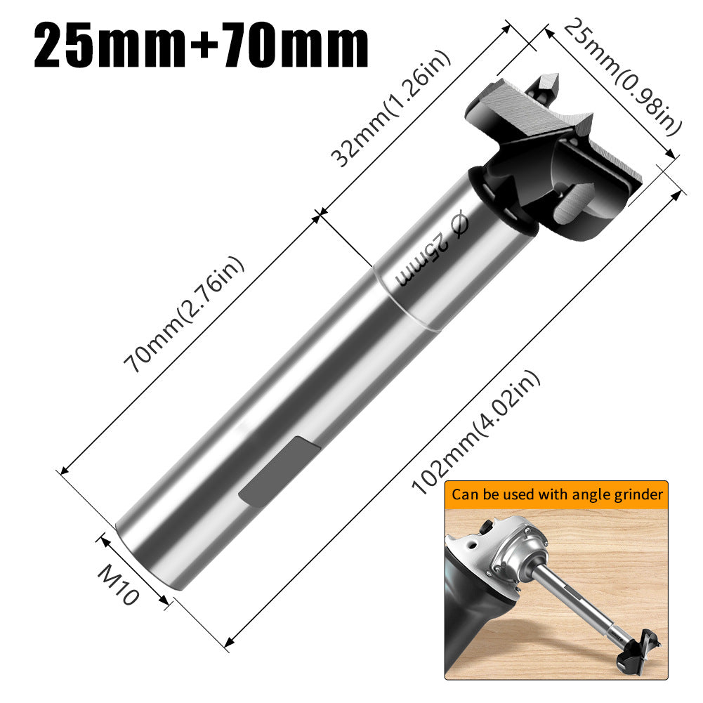 Multifunctional extended woodworking hole opener, external thread flat wing drill, extended limit wooden board hand drill, reaming drill bit