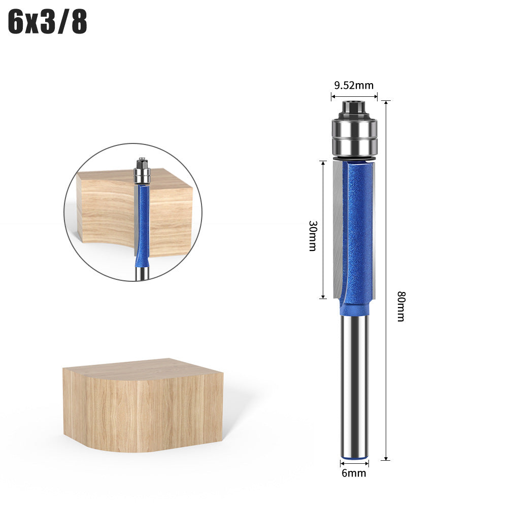 Head Double Bearing Trimming Knife Tungsten Steel Copy Woodworking Milling Knife Slotting Flat Knife Alloy Blade Head Set