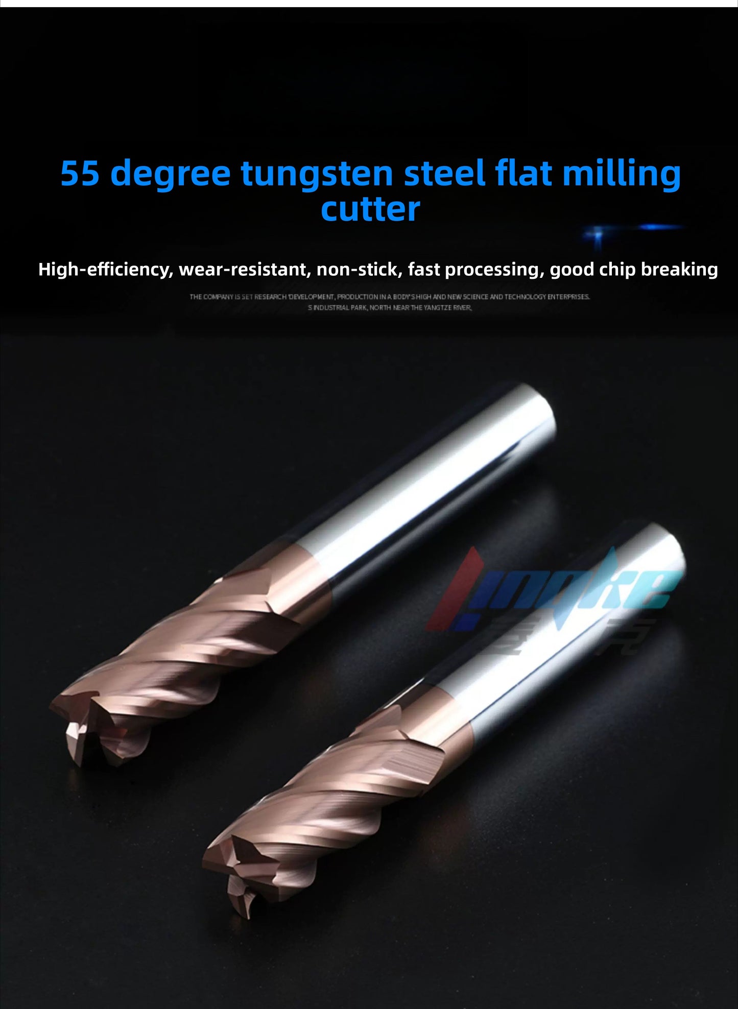HRC55 Solid Carbide 4 Flute Square End Mill, Extra Long Straight Shank Coated CNC Cutter for Steel