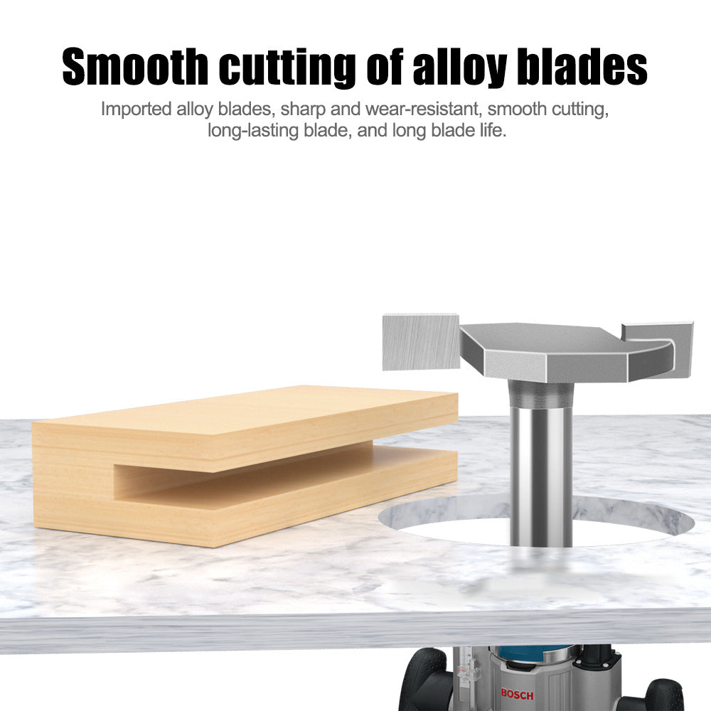 6 handle 12 handle T-shaped knife Slotted knife Alloy slotting cutter head Woodworking milling cutter Tungsten steel cutter head Woodworking slotting knife
