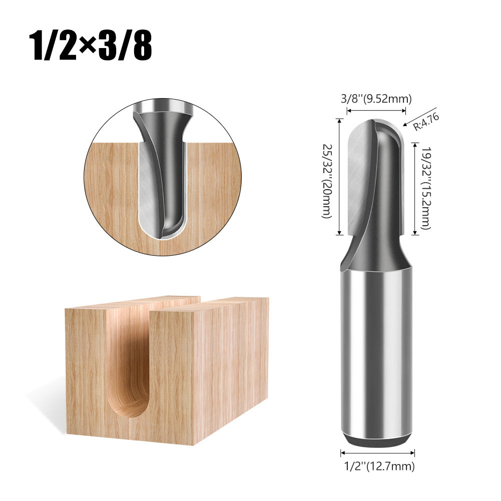 Deep round bottom cutter Round bottom cutter Woodworking milling cutter Slotting cutter Edge trimming machine Knife head Engraving machine Bakelite gong cutter