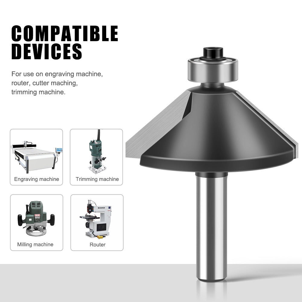 8Mm handle bevel knife trimming tool woodworking milling cutter trimming machine engraving cutter head chamfering knife bearing tungsten steel cutter head