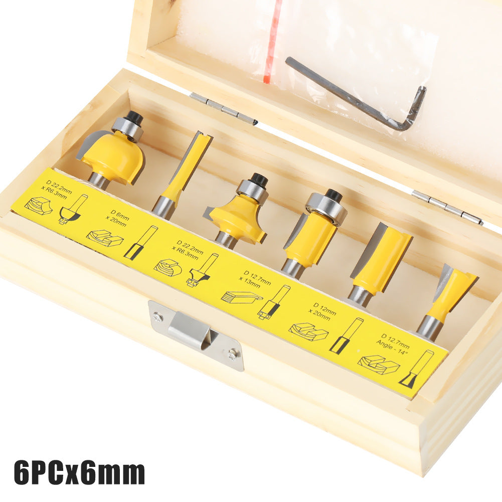 15-piece set 1/4 handle 1/2 handle 8 handle 6 handle woodworking milling cutter set 12-piece set woodworking slotting milling cutter