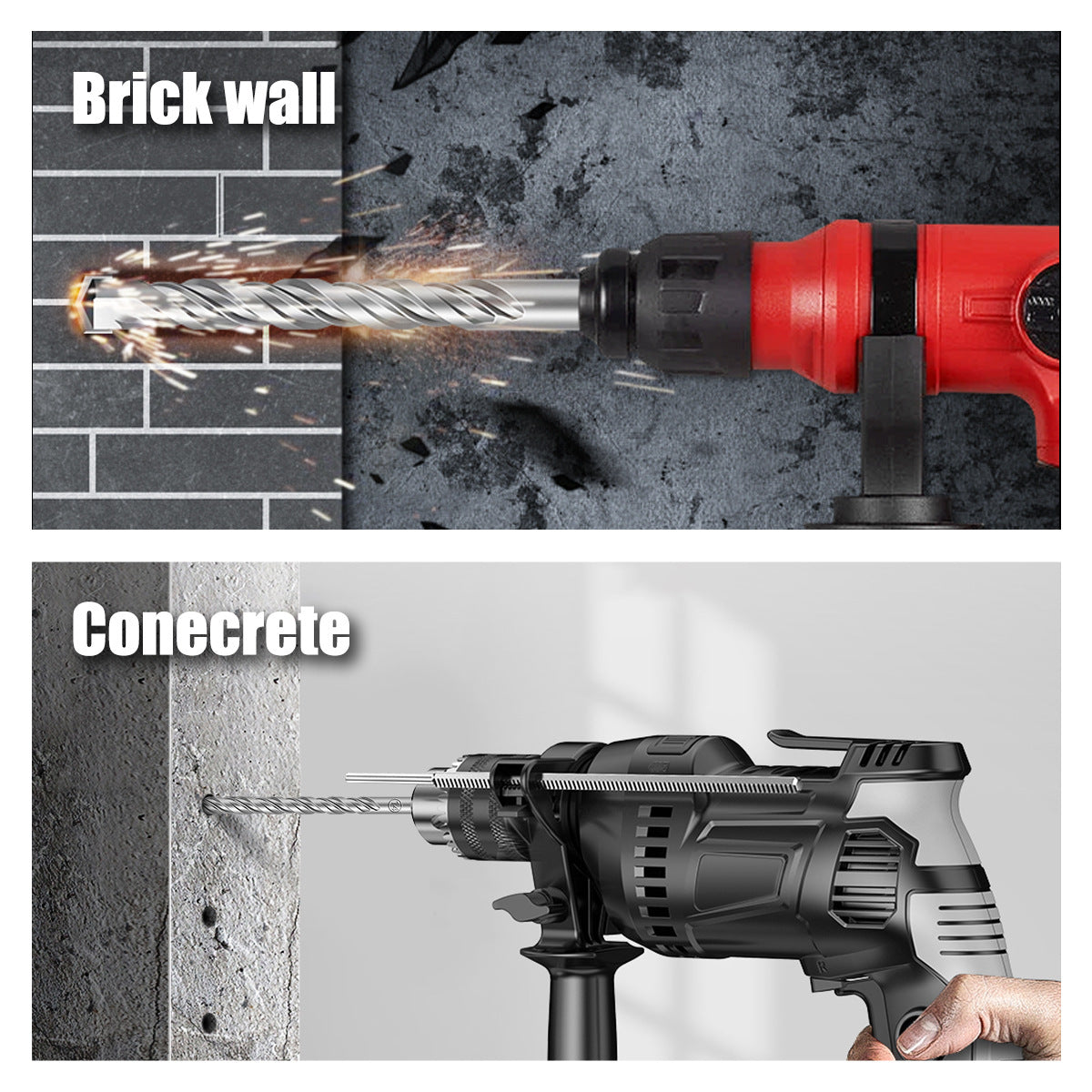 Combination impact drill, drill bit set Alloy electric hammer drill Concrete through wall opening, wall opening drill