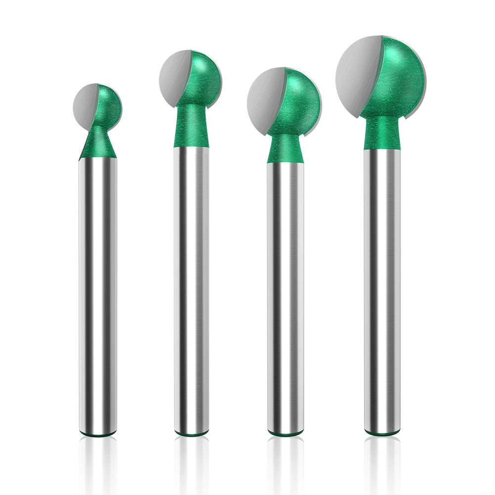 4PCS ball knife engraving ball knife wood carving root engraving knife head woodworking spherical ball knife 6mm straight handle grinding head