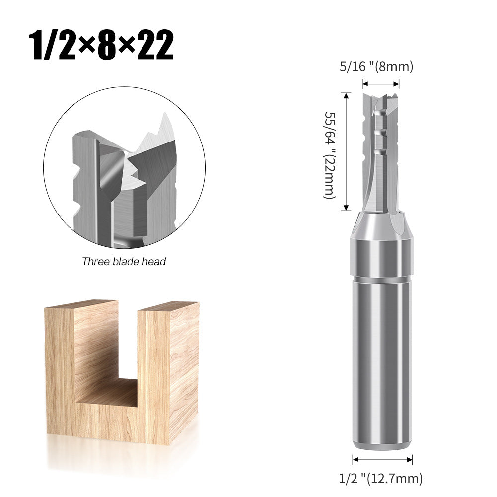 Industrial grade TCT three-edge cutting knife straight knife integral tungsten steel alloy, fast drilling and cutting
