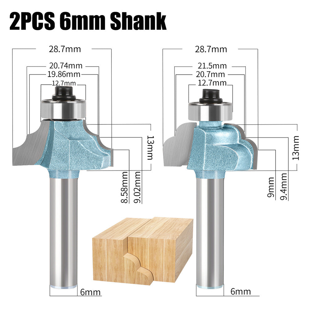 Double R line cutter woodworking milling cutter wave arc strip cutter 2-piece line cutter tungsten steel milling cutter door bucket line decorative line