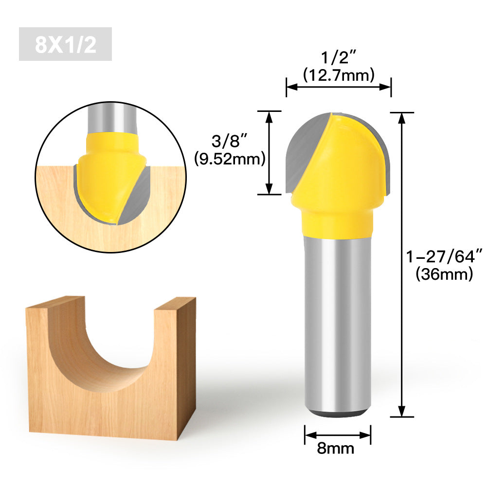 3-piece set of 8-handle round bottom knife, bottom digging knife, trimming machine, knife head, aluminum-plastic plate slotting, integrated wall folding knife