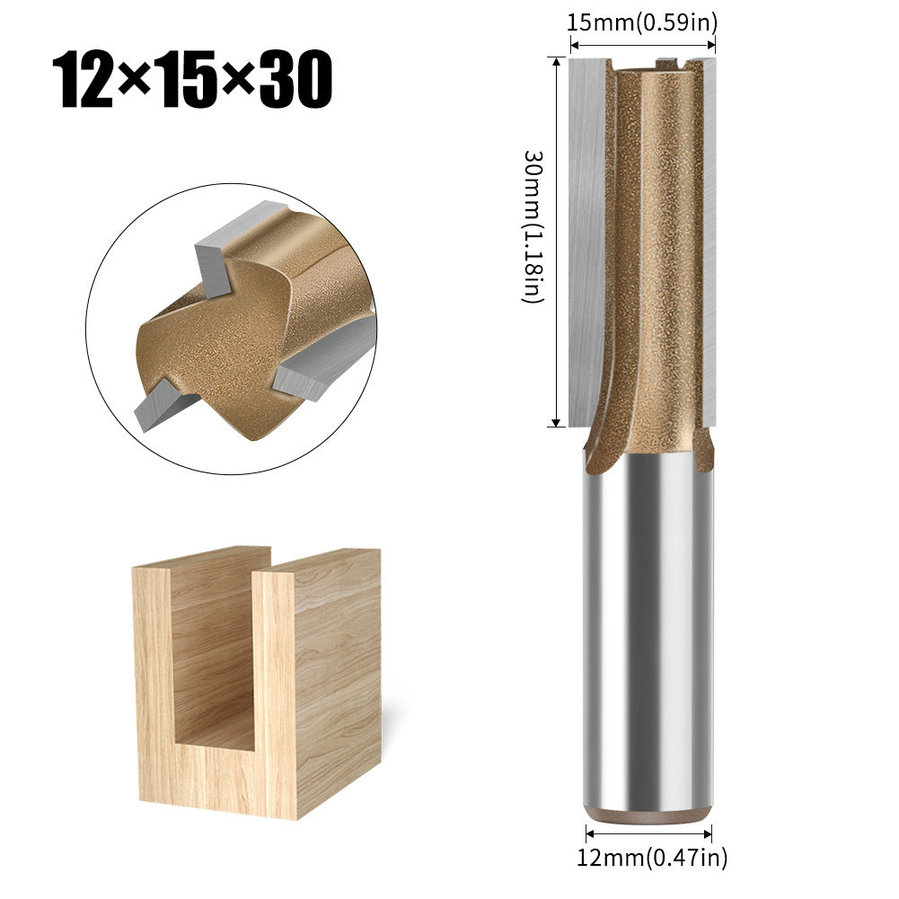 Professional grade three-edged straight knife 6 handles woodworking special milling cutter head slotting knife woodworking knife trimming grooving knife 12 handles