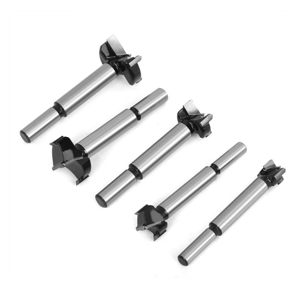 5-Piece woodworking hole opener, hand drill wood board reaming drill bit, hinge alloy plastic gypsum board wood