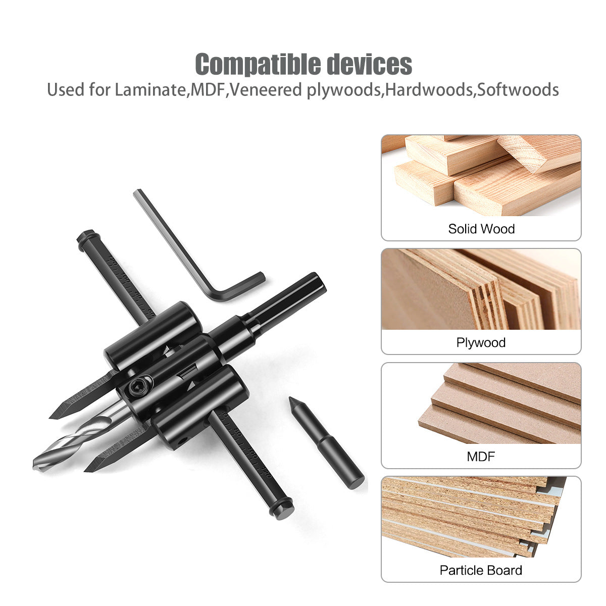 DIY adjustable aircraft type hole opener, audio reamer, woodworking plastic spotlight hole opening, integrated ceiling hole opener