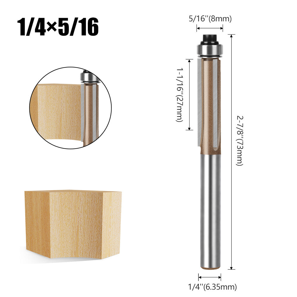 Professional grade three-blade bearing trimming knife 6.35 handle, professional grade woodworking milling cutter inch alloy trimming knife