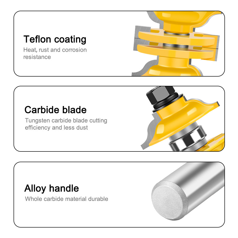 2-piece set of adjustable solid wood door knives, cabinet door panel knives, and three-piece set of door frame tenoning knives are formed at one time