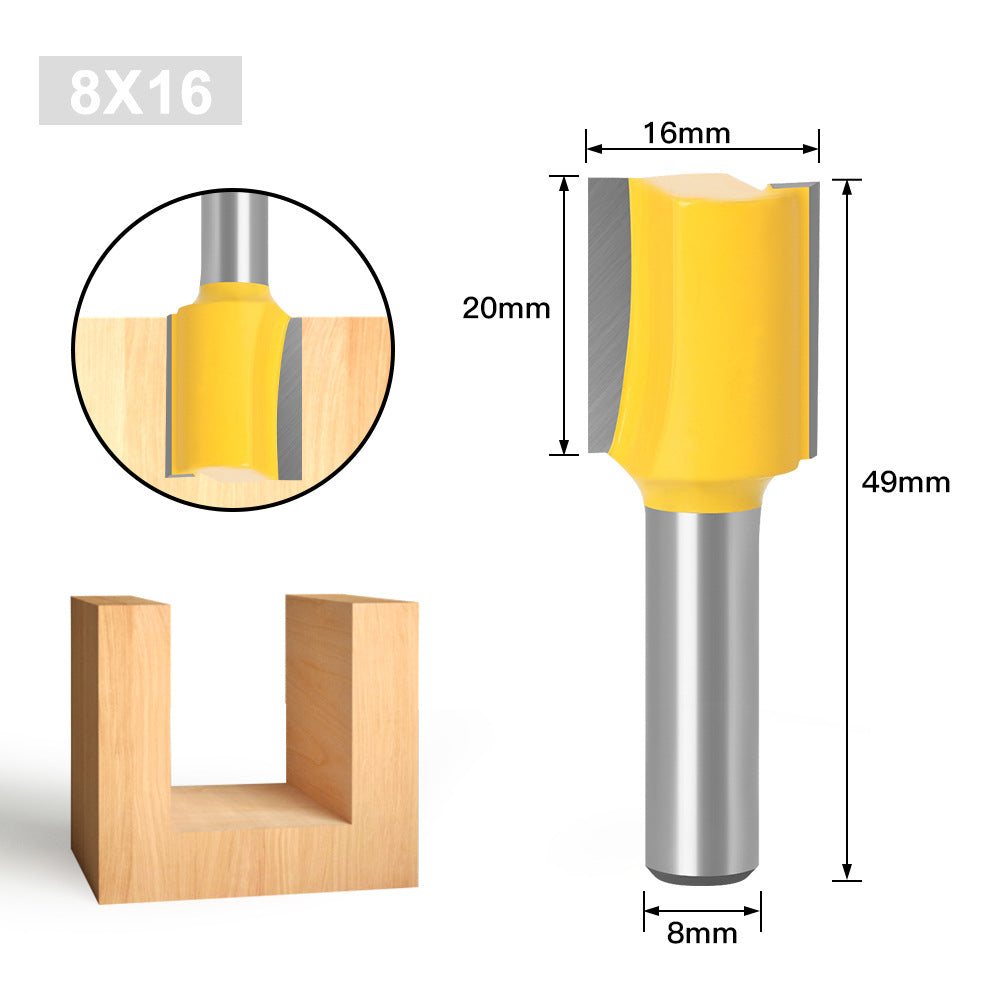 5-Piece set of 8 handle slotted straight knife woodworking double blade straight knife engraving woodworking milling cutter trimming machine cutter head 8 handle cutter head