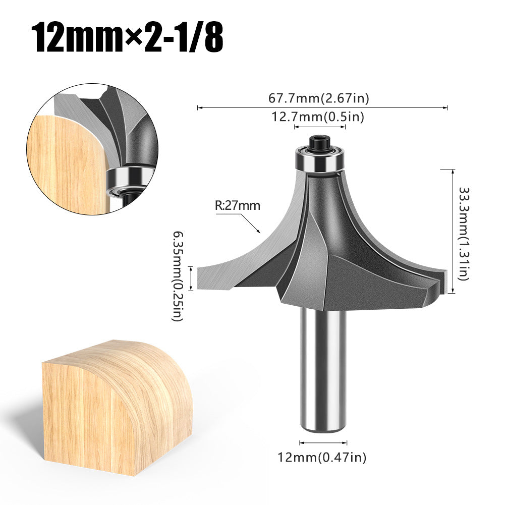 6 handle 12 handle fillet knife tungsten steel alloy woodworking milling cutter R chamfer trimming machine slotting engraving machine blade
